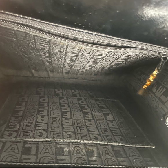 RARE Vintage Karl Lagerfeld Black Shoulder Bag Structured Design - Picture 11 of 11